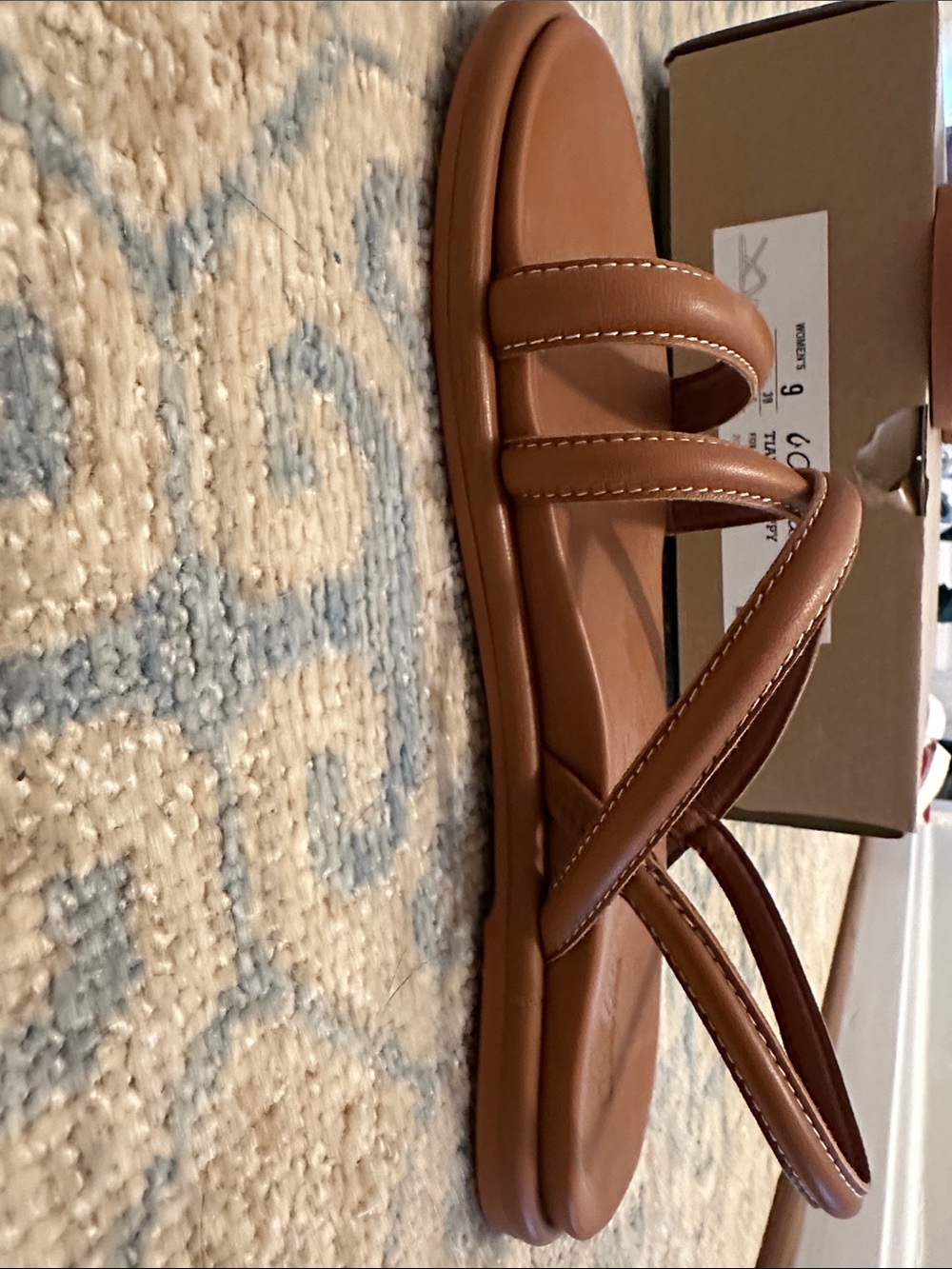 OluKai Women's Tan Leather Triple-Strap Slingback Sandals - Picture 5 of 5